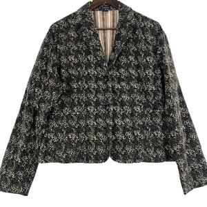 Vintage Y2K GAPSTRETCH Women's Black w/Floral Print Corduroy Sz 14